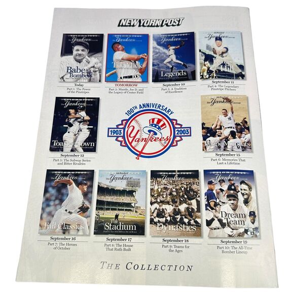 New York Post THE YANKEES CENTURY Parts 1 - 2 + Binder - Picture 7 of 11